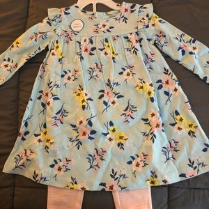 Carter’s. Girl. Floral dress and leggings set. Size 18 months. New with tags.